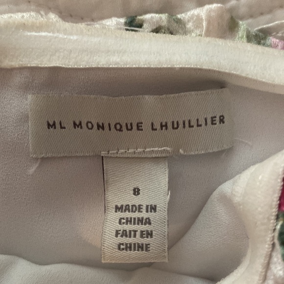 Monique Lhullier, satin “peony dream”strapless ball gown dress.  Size 8. - Picture 12 of 14